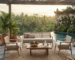 Luxury Outdoor Furniture for tropical villa terrace with premium teak sofa and outdoor lounge design