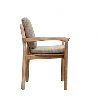 teak dining armchair side view