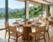 Teak dining furniture for luxury hotel and villa hospitality projects